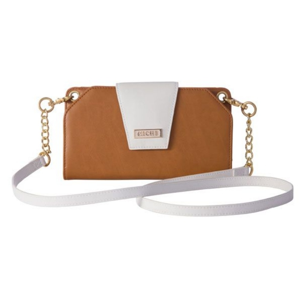 Miche Brown Caramel and White Crossbody Wallet